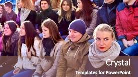  Presentation with loss - PPT layouts with best movie - disappointed fans on tribune loss background and a  colored foreground