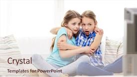  Presentation with horror - Slide deck featuring best movie - people children television friends background and a lemonade colored foreground