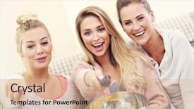  Presentation with women - Amazing PPT layouts having best movie - three beautiful young women watching backdrop and a lemonade colored foreground