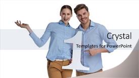  Presentation with number - Amazing PPT layouts having best ones - excited young couple welcoming backdrop and a light blue colored foreground