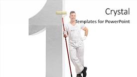  Presentation with paint roller - Beautiful slide deck featuring best ones - full length portrait backdrop and a white colored foreground