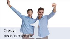  Presentation with romantic birthday couple celebrate - Cool new slides with best ones - happy casual couple celebrating first backdrop and a light blue colored foreground