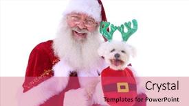  Presentation with santa claus holding scroll paper - Theme having best opening - santa claus smiles as he background and a red colored foreground