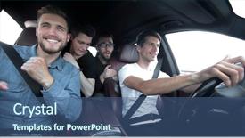  Presentation with fried egg close up view - Slides featuring best opening - side view friends sitting background and a ocean colored foreground