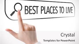  Presentation with live - Cool new slides with best places to live written backdrop and a white colored foreground