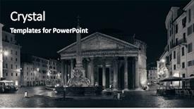  Presentation with preserved - Cool new slide deck with best-preserved ancient roman buildings backdrop and a black colored foreground