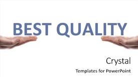  Presentation with best - Theme enhanced with best quality message in male background and a white colored foreground