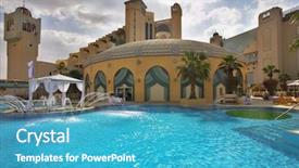  Presentation with best achievers - Slides enhanced with best rest in magnificent hotel background and a  colored foreground