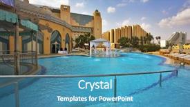  Presentation with korean hotel - Colorful presentation theme enhanced with best rest in magnificent hotel backdrop and a  colored foreground