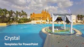  Presentation with rest - Presentation theme having best rest in magnificent hotel background and a  colored foreground