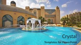  Presentation with hotel equipment - Presentation consisting of best rest in magnificent hotel background and a  colored foreground