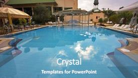  Presentation with hotel construction - Audience pleasing presentation theme consisting of best rest in magnificent hotel backdrop and a  colored foreground