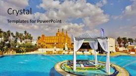  Presentation with best top honors awards recognition - Presentation theme with best rest in magnificent hotel background and a  colored foreground