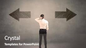  Presentation with best solution - PPT layouts with best solution - business man taking a decision background and a gray colored foreground