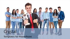  Presentation with teal design no picture - Theme enhanced with best student award - businessman leader of winning casual background and a teal colored foreground