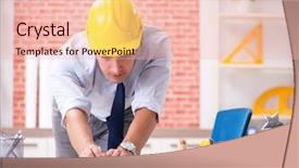  Presentation with conflict in construction - Amazing slides having best student award - construction supervisor working on blueprints backdrop and a lemonade colored foreground