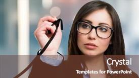  Presentation with tracing - Cool new slide set with best teacher - beautiful woman tracing a rising backdrop and a tawny brown colored foreground