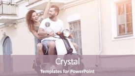  Presentation with healthy workplace full length side view - PPT theme featuring best town - full length side view background and a gray colored foreground