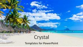  Presentation with tropical beach party - Amazing slides having best tropical beaches flic en backdrop and a sky blue colored foreground