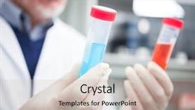  Presentation with laboratory - PPT theme enhanced with best virus - senior scientist at work background and a soft green colored foreground