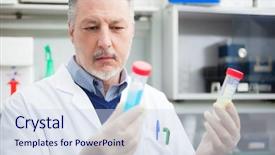  Presentation with virus - PPT layouts consisting of best virus - senior scientist at work background and a sky blue colored foreground