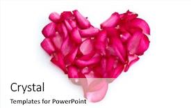  Presentation with white rose - Presentation theme with best wishes - heart made of rose petals background and a white colored foreground