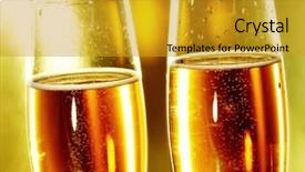 Presentation with champagne - Theme consisting of best wishes - pair of glasses of champagne background and a  colored foreground