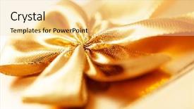  Presentation with gold certification - Slide deck consisting of best wishes - present with gold bow background and a  colored foreground