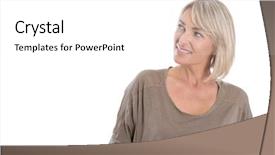  Presentation with woman in maze - Theme with happiness publicit - attractive mature blond smiling woman background and a white colored foreground