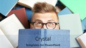  Presentation with funny cow on cow farm - PPT layouts enhanced with top reader - funny young man lying background and a light blue colored foreground