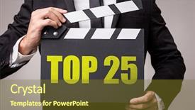  Presentation with champion - Presentation design with 5 champion - top 25 background and a tawny brown colored foreground