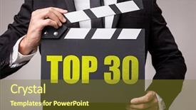  Presentation with film awards - Cool new PPT theme with film awards - top 30 backdrop and a tawny brown colored foreground