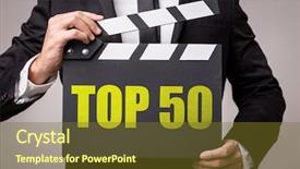  Presentation with film awards - Colorful PPT theme enhanced with film awards - top 50 backdrop and a tawny brown colored foreground