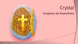  Presentation with pastel pink - Audience pleasing PPT theme consisting of bethlehem - decorated easter egg with golden backdrop and a lemonade colored foreground