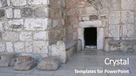  Presentation with nativity - Beautiful PPT theme featuring bethlehem basilica of the nativity backdrop and a gray colored foreground