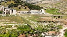  Presentation with holy land - Amazing slide set having christmas green gift box on a golden background backdrop and a blonde colored foreground