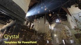  Presentation with nativity - Theme having bethlehem-october-05-the-basilica background and a tawny brown colored foreground