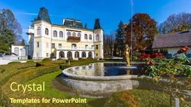  Presentation with castle - Amazing presentation theme having betliar-castle-near-roznava-slovakia backdrop and a tawny brown colored foreground