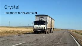  Presentation with ballistic - Audience pleasing slides consisting of betpak-dala-desert-road backdrop and a  colored foreground