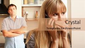  Presentation with wife - PPT theme enhanced with betrayal - wife confer privately background and a coral colored foreground