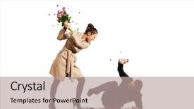  Presentation with angry - PPT theme enhanced with betrayal - young angry woman screaming background and a coral colored foreground