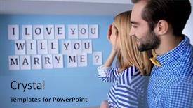  Presentation with marriage - Amazing theme having betrothal - marriage proposal on wall backdrop and a light blue colored foreground