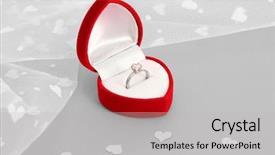  Presentation with marriage renewal - Colorful slide set enhanced with betrothal - red box with ring backdrop and a  colored foreground