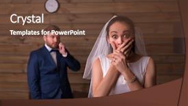  Presentation with bride and groom - Audience pleasing presentation consisting of betrothal - surprised bride against groom talking backdrop and a tawny brown colored foreground