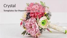  Presentation with flower wedding - Audience pleasing slide deck consisting of betrothal - wedding flower composition and rings backdrop and a lemonade colored foreground