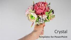  Presentation with flower wedding - Amazing slide deck having betrothal - wedding flower composition backdrop and a light gray colored foreground