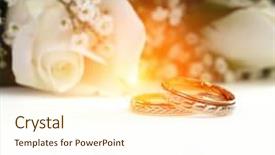  Presentation with wedding roses - Cool new slides with betrothal - wedding rings and roses bouquet backdrop and a cream colored foreground