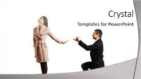  Presentation with marriage - Slide deck featuring betrothal - young handsome man making proposal background and a  colored foreground