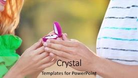  Presentation with engagement - Slide deck with betrothal - young man with engagement ring background and a coral colored foreground