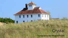  Presentation with lake - Slide deck featuring betsy - house in dunes point betsie background and a gold colored foreground